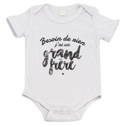 Body bébé - Cadeau Baptême - imprimé humour - Besoin de rien j'ai un grand frère