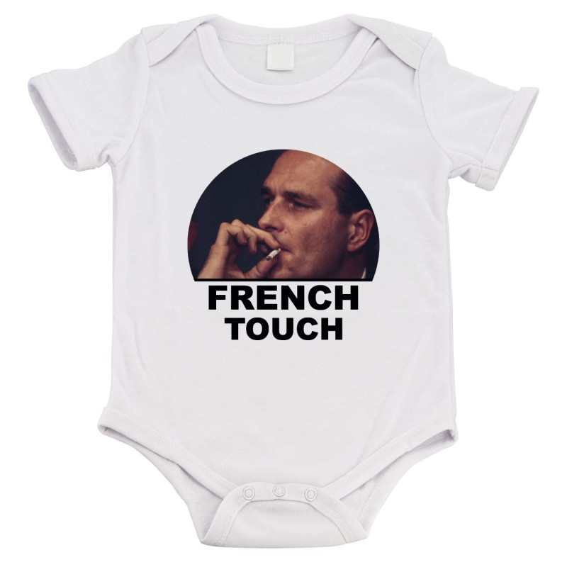 Body bébé - Cadeau Baptême - imprimé humour - French touch chirac
