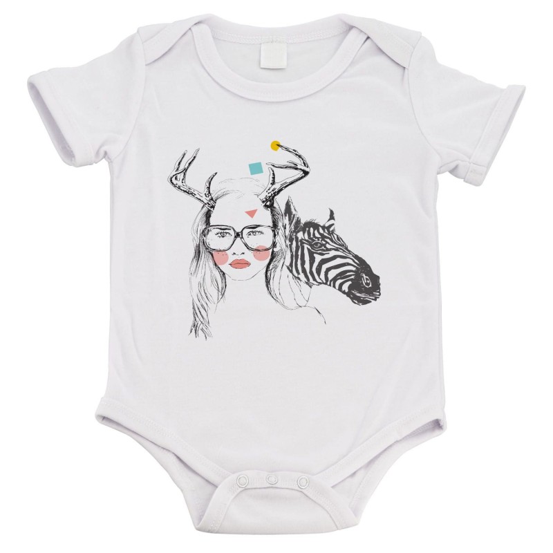 Body bébé - Cadeau Baptême - imprimé humour - Animaux