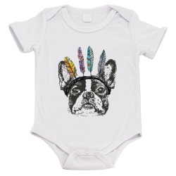Body bébé - Cadeau Baptême - imprimé humour - Chien indien