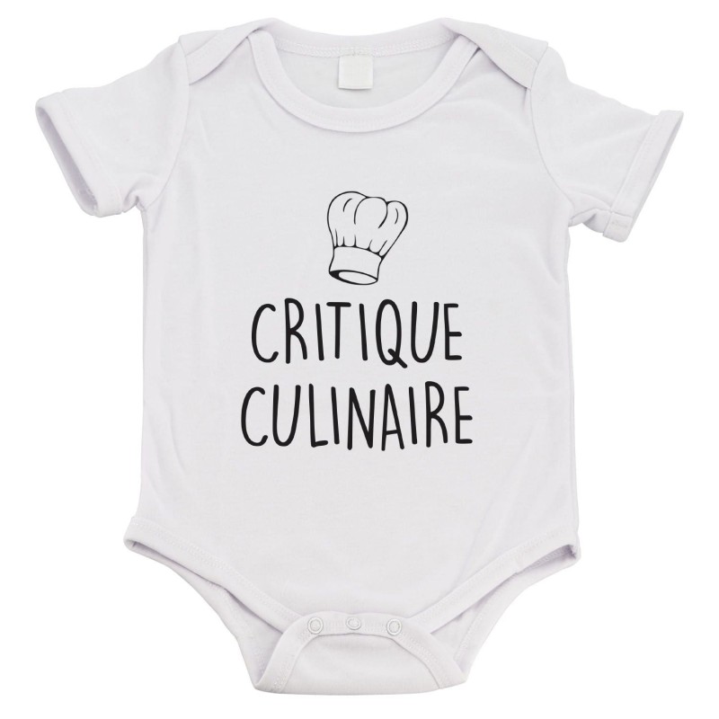 Body bébé - Cadeau Baptême - imprimé humour - Critique culinaire