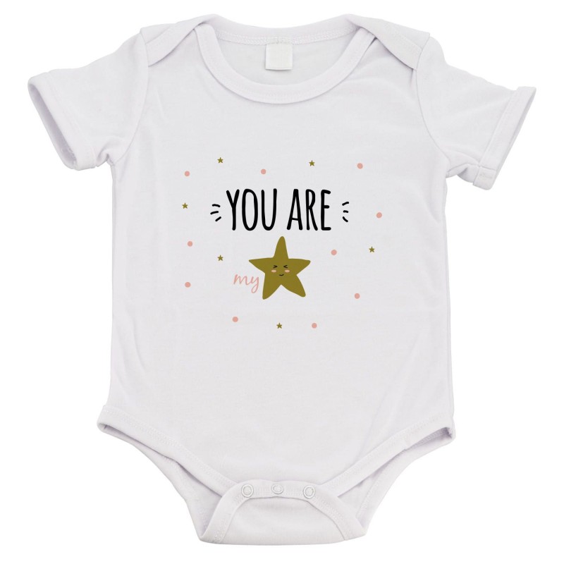 Body bébé - Cadeau Baptême - imprimé humour - Etoile