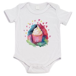 Body bébé - Cadeau Baptême - imprimé humour - Cupcake