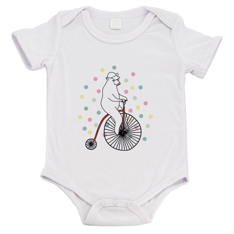 Body bébé - Cadeau Baptême - imprimé humour - Ours cirque