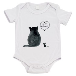 Body bébé - Cadeau Baptême - imprimé humour - Chat