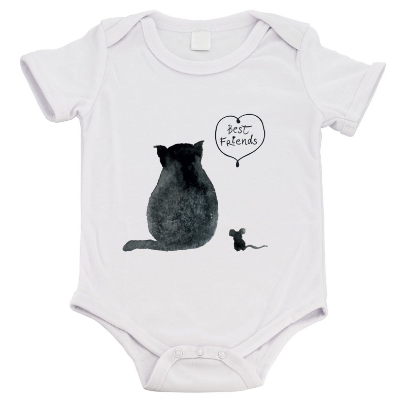 Body bébé - Cadeau Baptême - imprimé humour - Chat