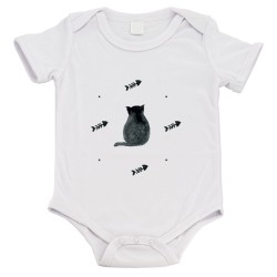 Body bébé - Cadeau Baptême - imprimé humour - Chat