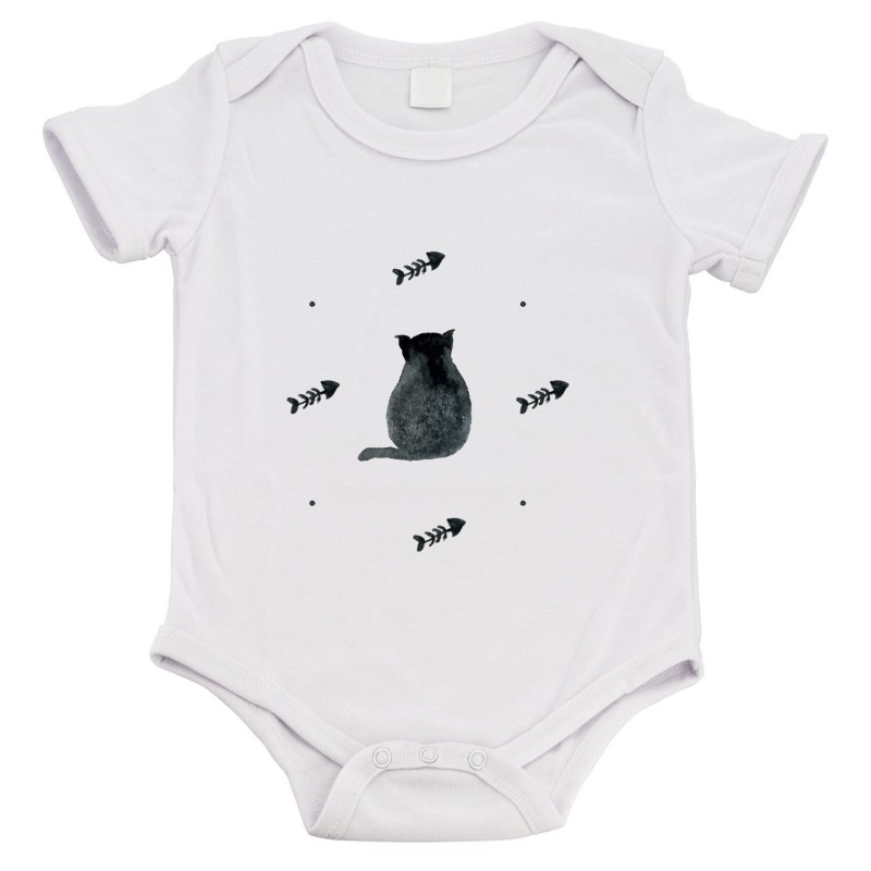 Body bébé - Cadeau Baptême - imprimé humour - Chat