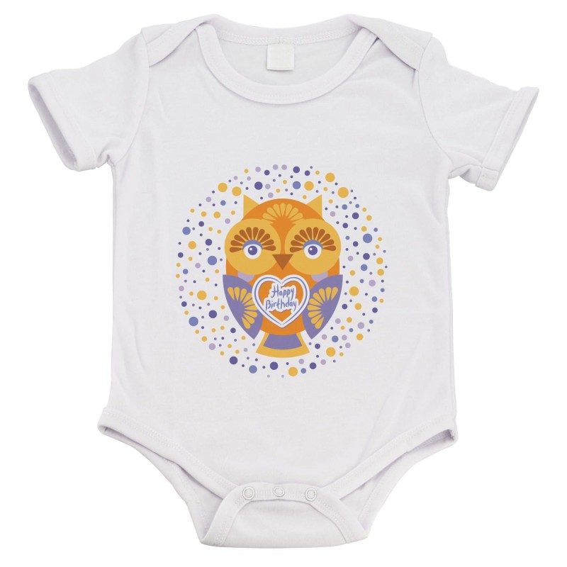 Body bébé - Cadeau Baptême - imprimé humour - Hibou