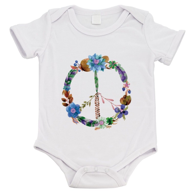 Body bébé - Cadeau Baptême - imprimé humour - Peace