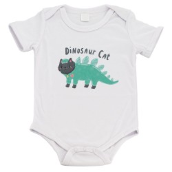 Body bébé - Cadeau Baptême - imprimé humour - Dinosaure chat