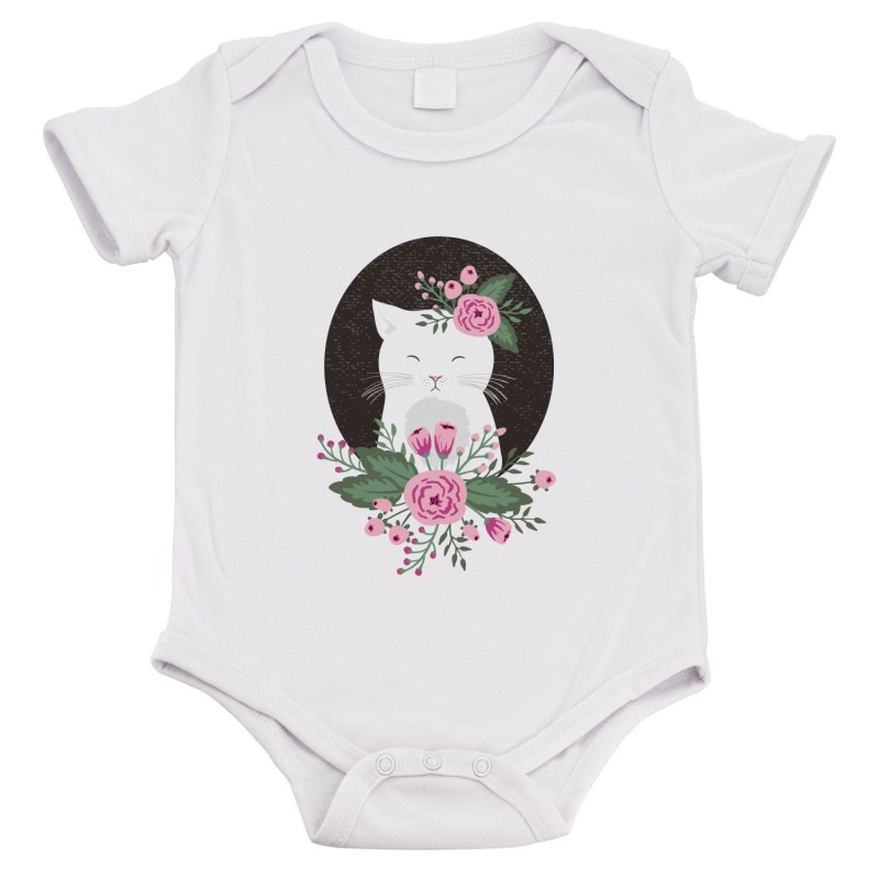 Body bébé - Cadeau Baptême - imprimé humour - chat