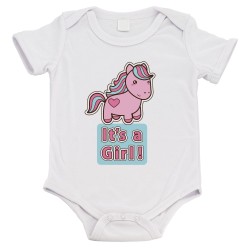 Body bébé - Cadeau Baptême - imprimé humour - Licorne its a girl