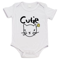 Body bébé - Cadeau Baptême - imprimé humour - Chat