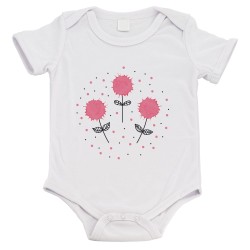 Body bébé - Cadeau Baptême - imprimé humour - fleurs