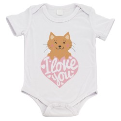 Body bébé - Cadeau Baptême - imprimé humour - Chat love you