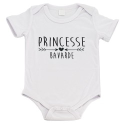 Body bébé - Cadeau Baptême - imprimé humour - Princesse bavarde