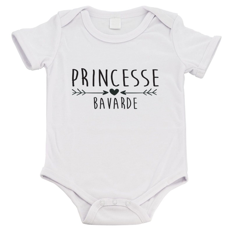 Body bébé - Cadeau Baptême - imprimé humour - Princesse bavarde