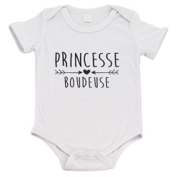 Body bébé - Cadeau Baptême - imprimé humour - Princesse Boudeuse