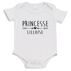 Body bébé - Cadeau Baptême - imprimé humour - Princesse Lilloise