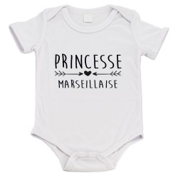 Body bébé - Cadeau Baptême - imprimé humour - Princesse Marseillaise