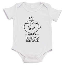 Body bébé - Cadeau Baptême - imprimé humour - Princesse bavarde