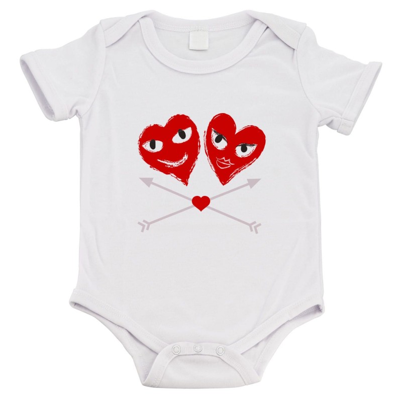 Body bébé - Cadeau Baptême - imprimé humour - Coeur
