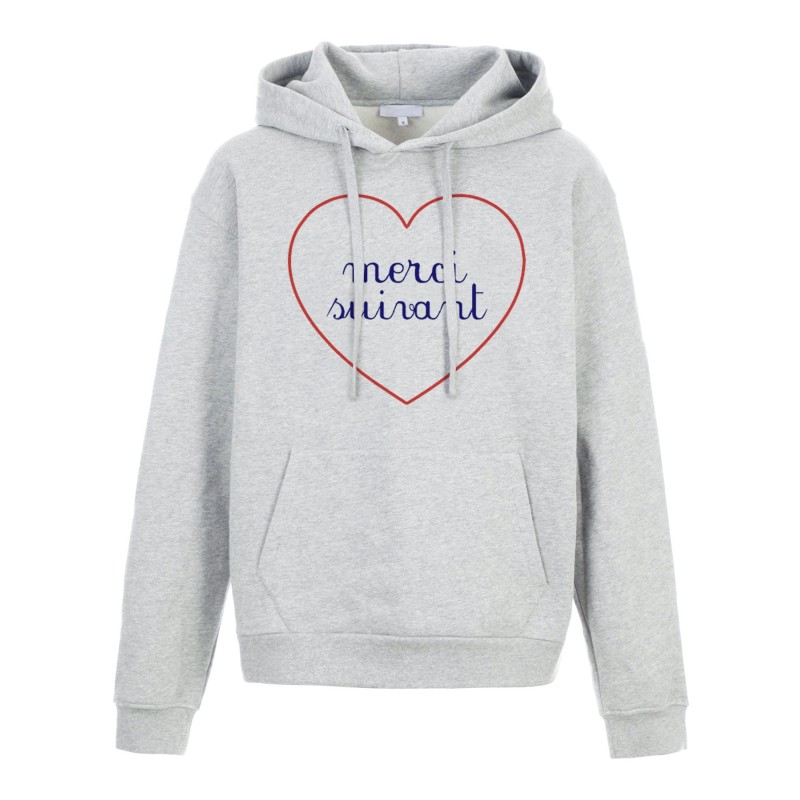 Sweat shirt à Capuche - Hoodie - Imprimé citation - coeur Merci suivant