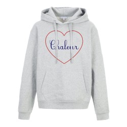Sweat shirt à Capuche - Hoodie - Imprimé citation - coeur Chaleur