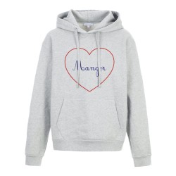 Sweat shirt à Capuche - Hoodie - Imprimé citation - coeur Manger