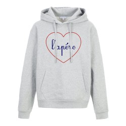 Sweat shirt à Capuche - Hoodie - Imprimé citation - coeur L'apéro