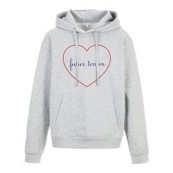 Sweat shirt à Capuche - Hoodie - Imprimé citation - coeur Futur tonton