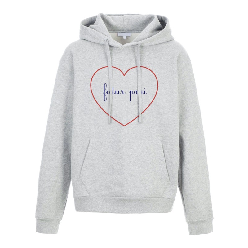 Sweat shirt à Capuche - Hoodie - Imprimé citation - coeur Futur Papi