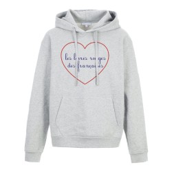 Sweat shirt à Capuche - Hoodie - Imprimé citation - coeur Les levres rouges des francaises