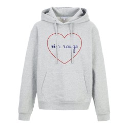 Sweat shirt à Capuche - Hoodie - Imprimé citation - coeur Vin rouge