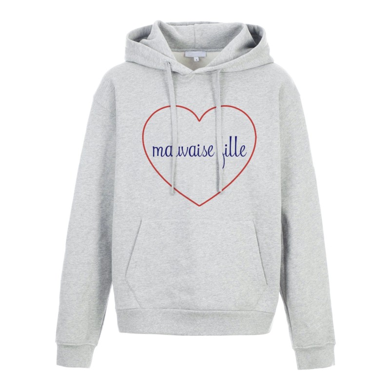 Sweat shirt à Capuche - Hoodie - Imprimé citation - coeur Mauvaise fille