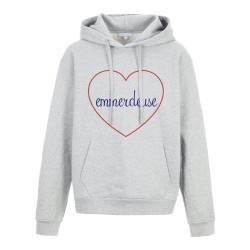 Sweat shirt à Capuche - Hoodie - Imprimé citation - coeur Emmerdeuse