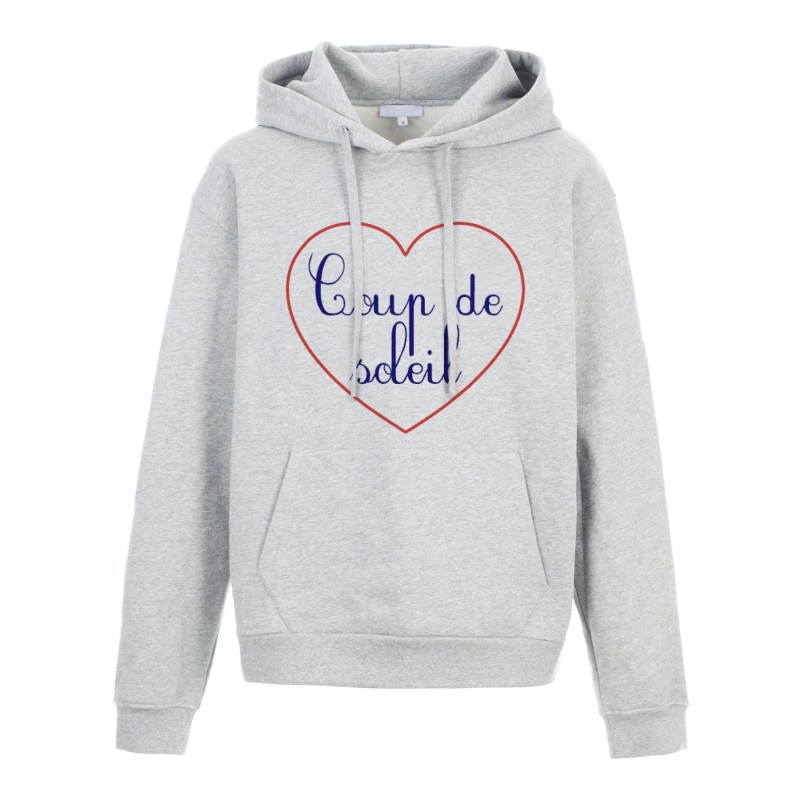 Sweat shirt à Capuche - Hoodie - Imprimé citation - coeur Coup de soleil