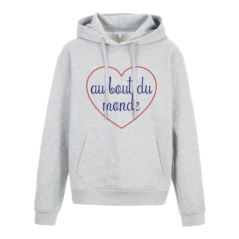 Sweat shirt à Capuche - Hoodie - Imprimé citation - coeur Au bout du monde