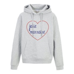 Sweat shirt à Capuche - Hoodie - Imprimé citation - coeur Jolie marraine