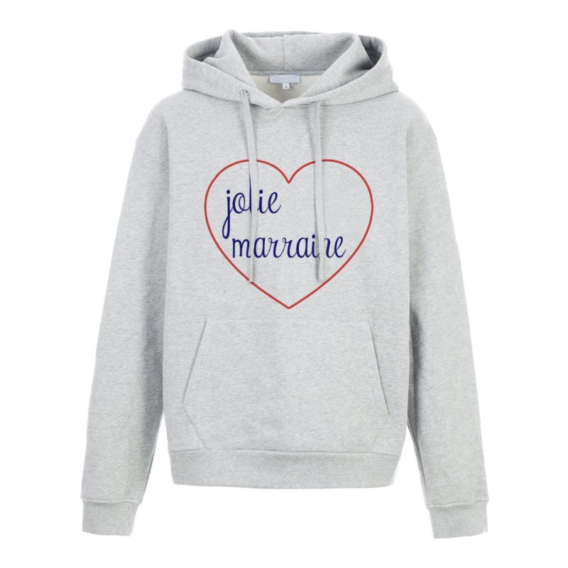 Sweat shirt à Capuche - Hoodie - Imprimé citation - coeur Jolie marraine