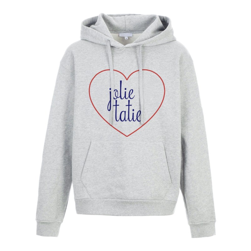 Sweat shirt à Capuche - Hoodie - Imprimé citation - coeur Jolie Tatie