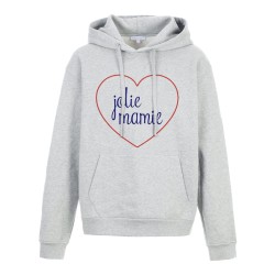 Sweat shirt à Capuche - Hoodie - Imprimé citation - coeur Jolie Mamie