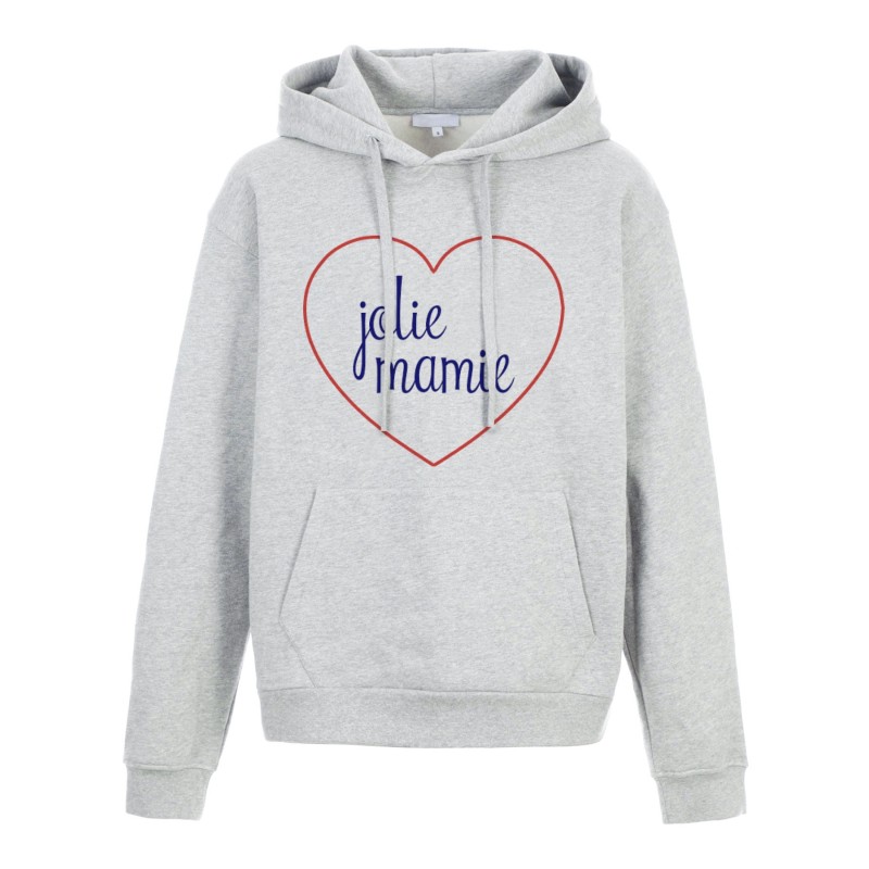 Sweat shirt à Capuche - Hoodie - Imprimé citation - coeur Jolie Mamie