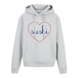 Sweat shirt à Capuche - Hoodie - Imprimé citation - coeur Sushi