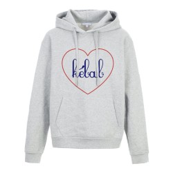 Sweat shirt à Capuche - Hoodie - Imprimé citation - coeur Kebab