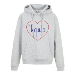 Sweat shirt à Capuche - Hoodie - Imprimé citation - coeur Téquila