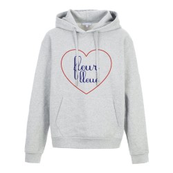 Sweat shirt à Capuche - Hoodie - Imprimé citation - coeur Fleur bleue