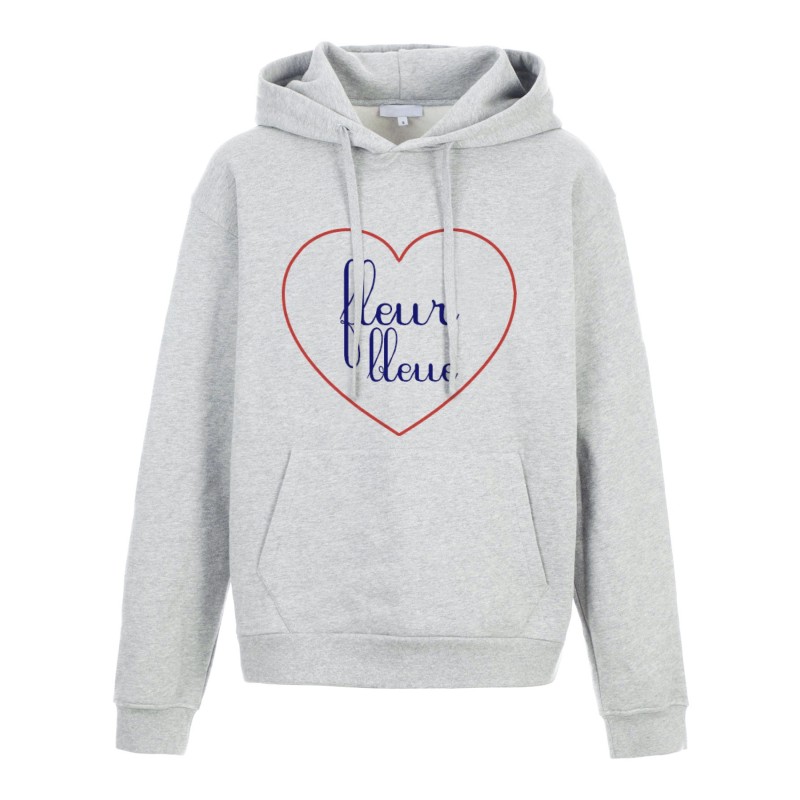 Sweat shirt à Capuche - Hoodie - Imprimé citation - coeur Fleur bleue