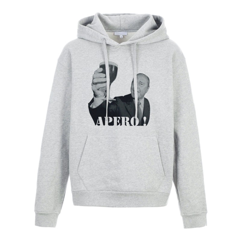Sweat shirt à Capuche - Hoodie - Imprimé citation - Illustration Jacques chirac apéro